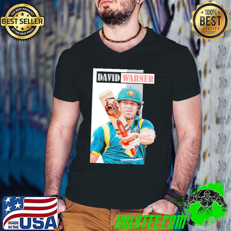 Australian cricketer warner the backbone of playing sport shirt