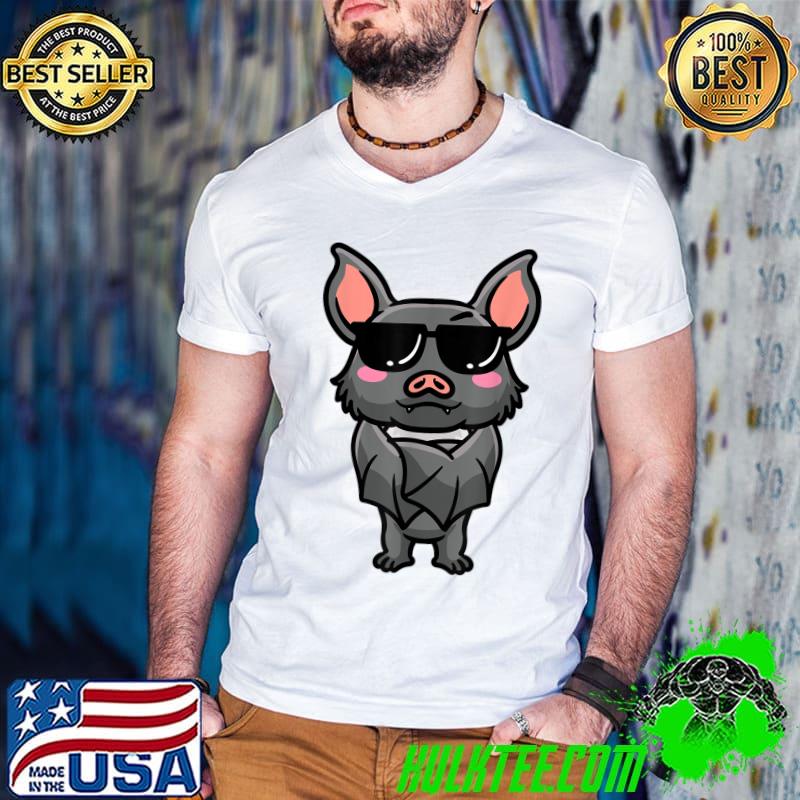 Bat Kawaii Animal With Sunglasses Emoticon Bat T-Shirt