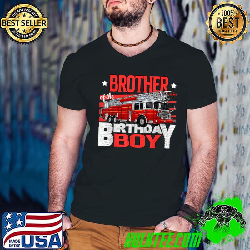 Brother of the Birthday Boy Matching Fire Truck T-Shirt