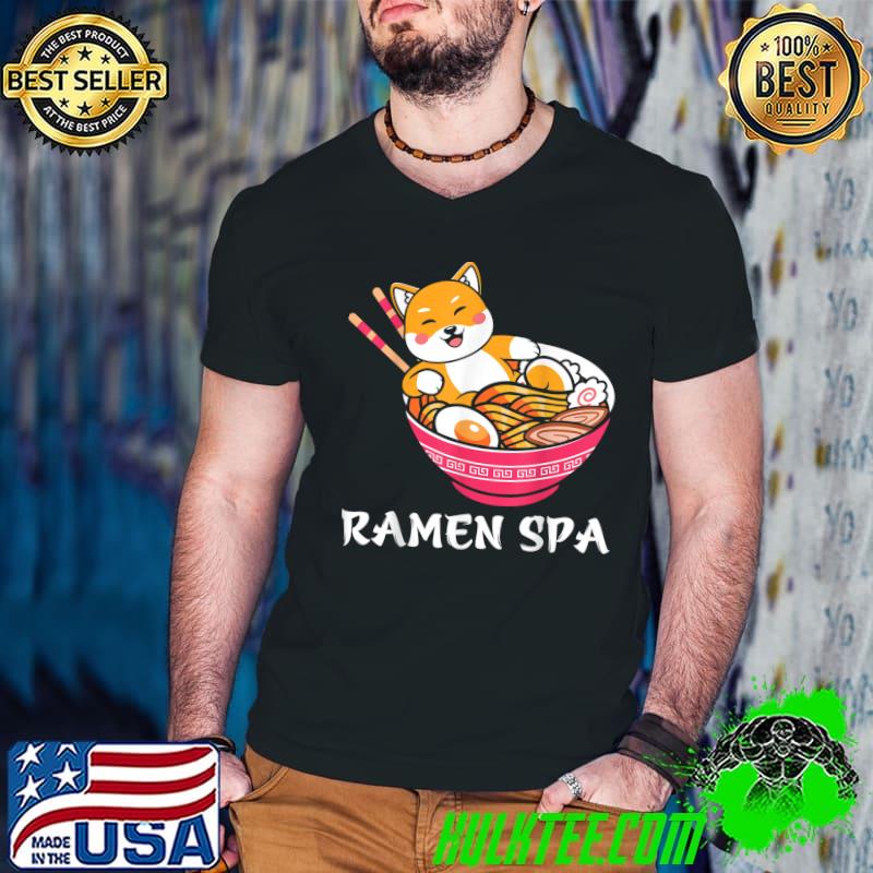 Cat Ramen Noodles Eating Anime Spa Kawaii T-Shirt