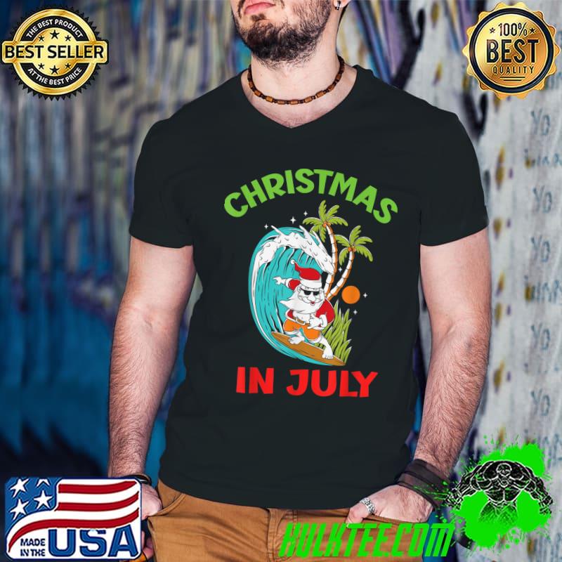 Christmas in July Surfing Retired Santa's Hobby T-Shirt