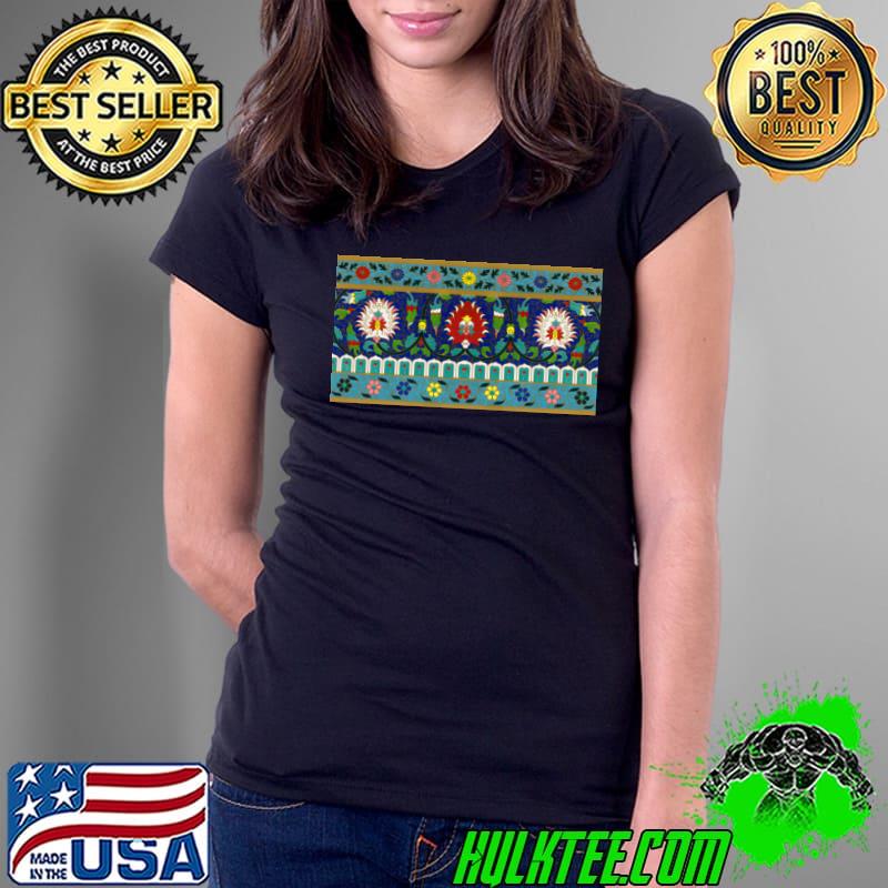 Colorful Floral Pattern T-Shirt Ladies Tee Colorful Floral Pattern T-Shirt Ladies Tee