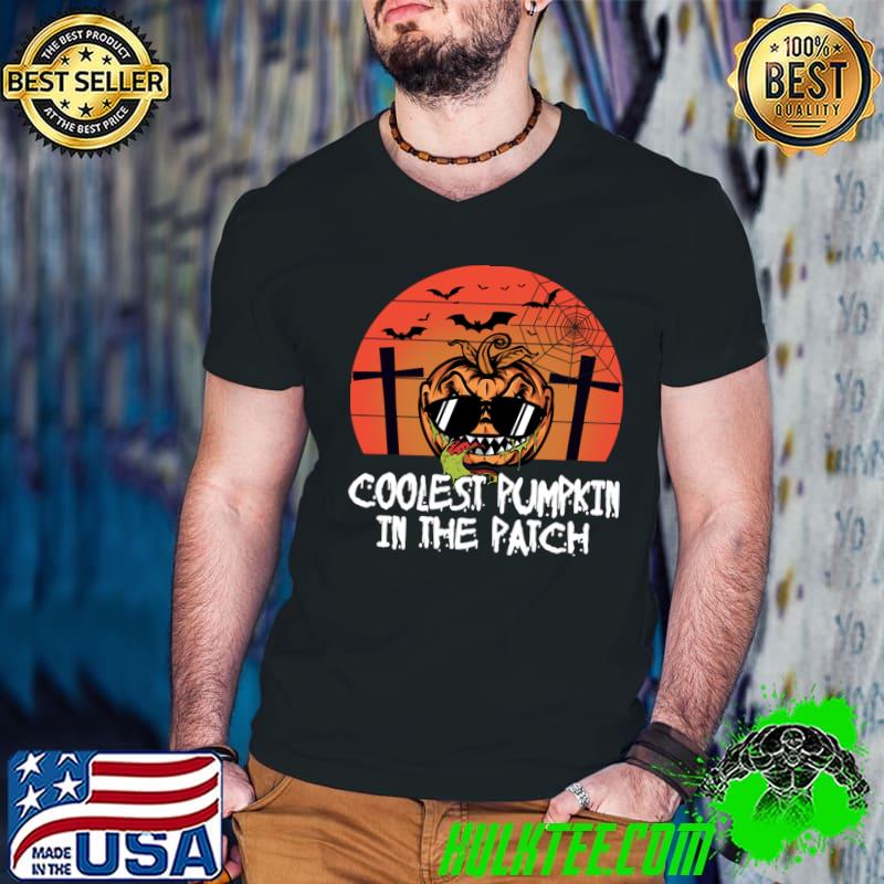 Coolest Pumpkin In The Patch Halloween Pumpkin Costume Sunset T-Shirt
