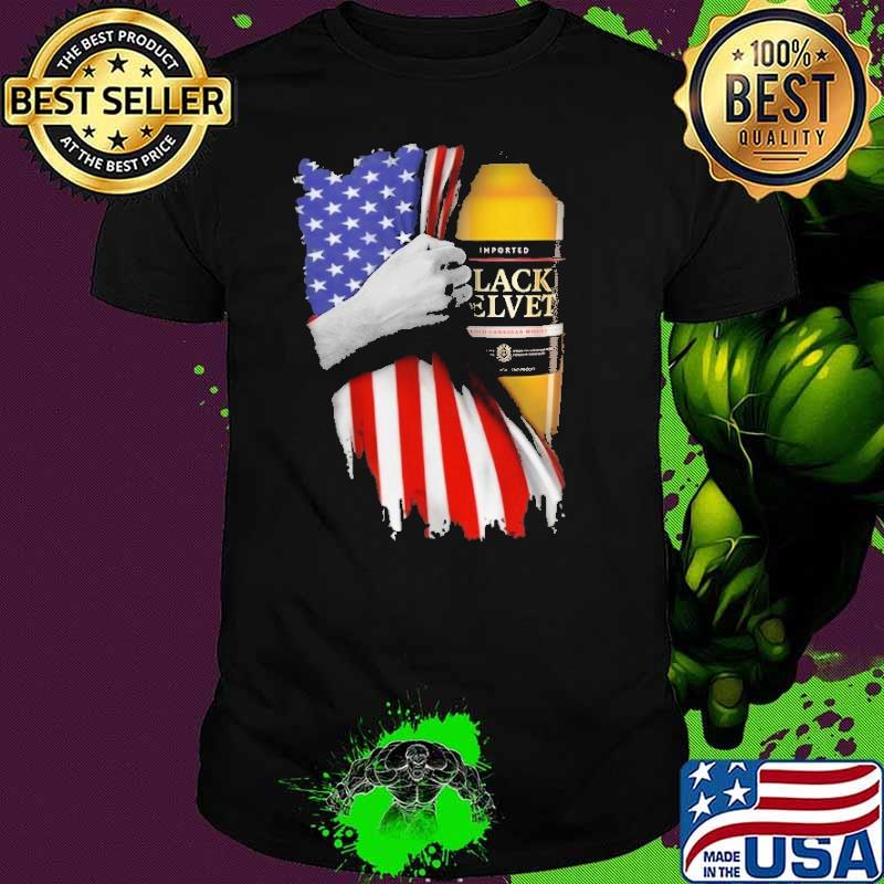 Drinking American Flag Black Velvet Beer Shirt