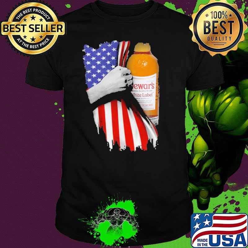 Drinking American Flag Dewar's White Label Blended Scotch Whisky Shirt