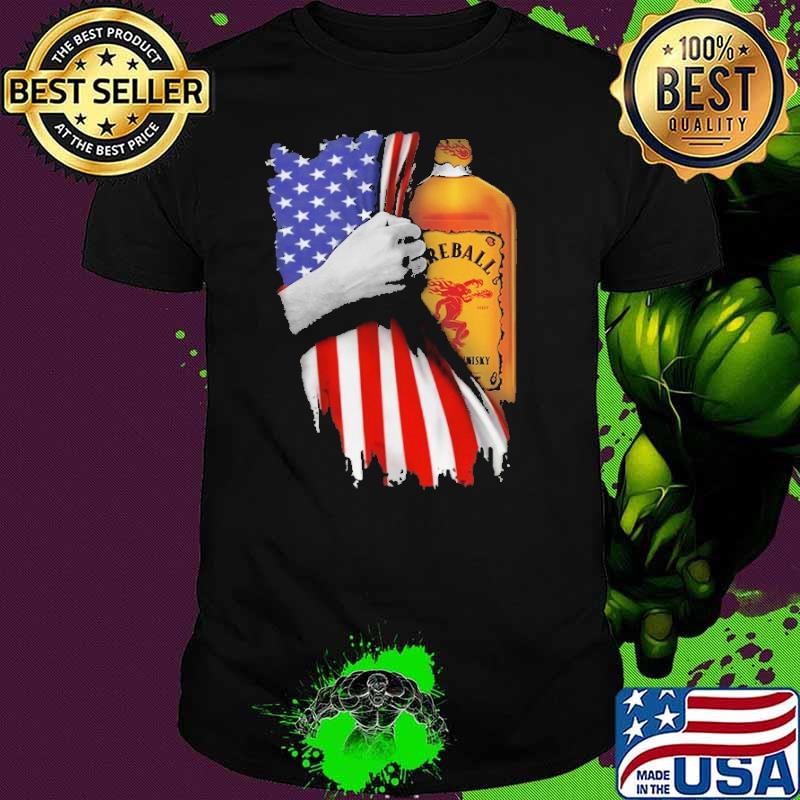 Drinking American Flag Fireball Cinnamon Whisky Shirt