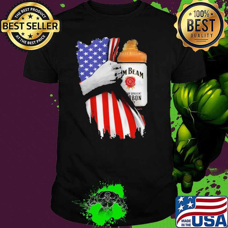 Drinking American Flag Jim Beam Shirt