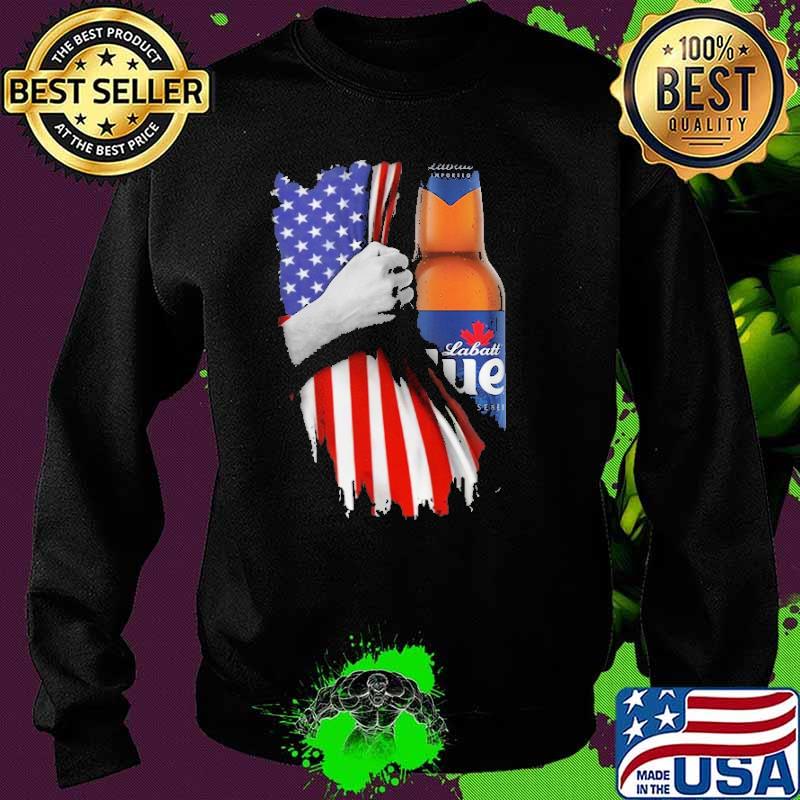 Drinking American Flag Labatt Blue Beer Light Canadian Shirt Sweater Drinking American Flag Labatt Blue Beer Light Canadian Shirt Sweater