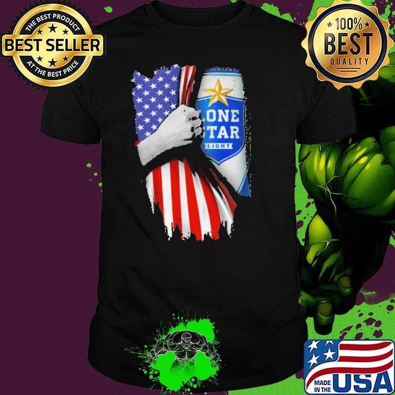Drinking American Flag Lone Star Beer Shirt