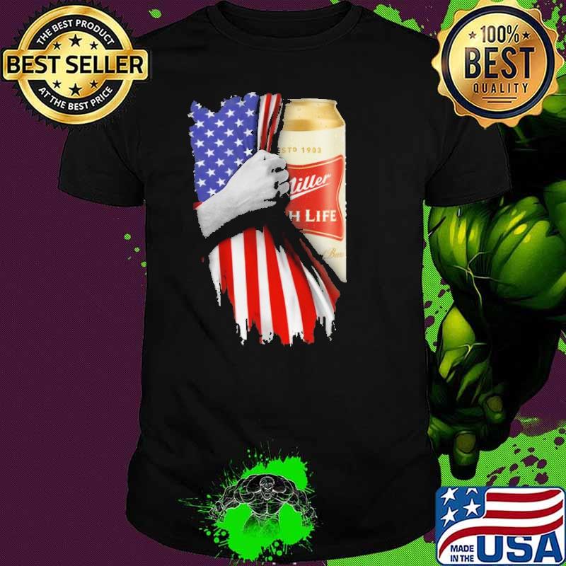 Drinking American Flag Miller High Life Shirt