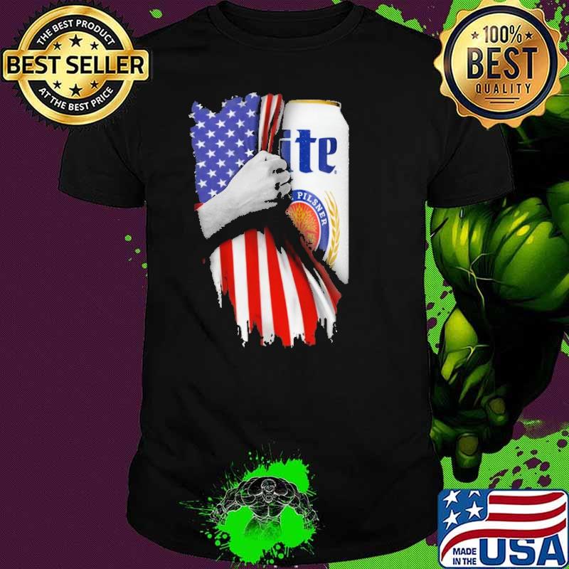 Drinking American Flag Miller Lite Shirt
