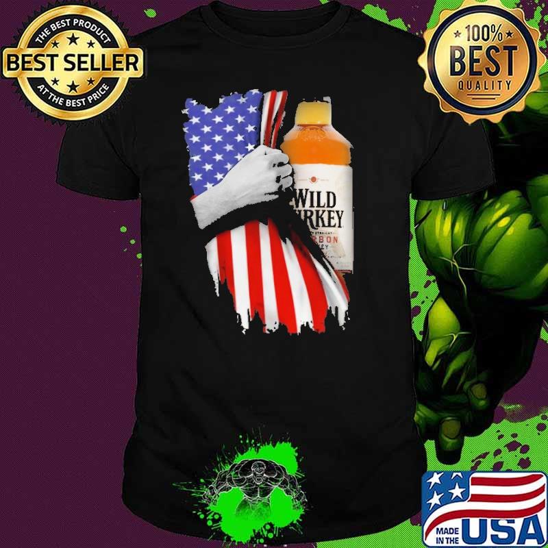 Drinking American Flag Wild Turkey 101 Kentucky Bourbon Shirt