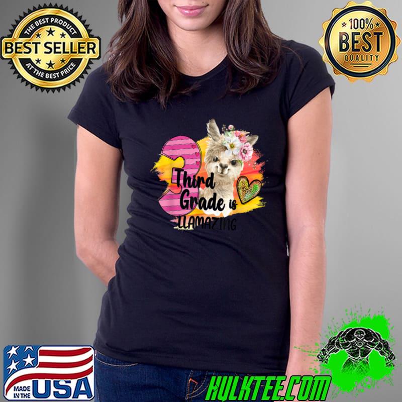 Floral Llama Third Grade Is Llamazing Back To School T-Shirt Ladies Tee Floral Llama Third Grade Is Llamazing Back To School T-Shirt Ladies Tee