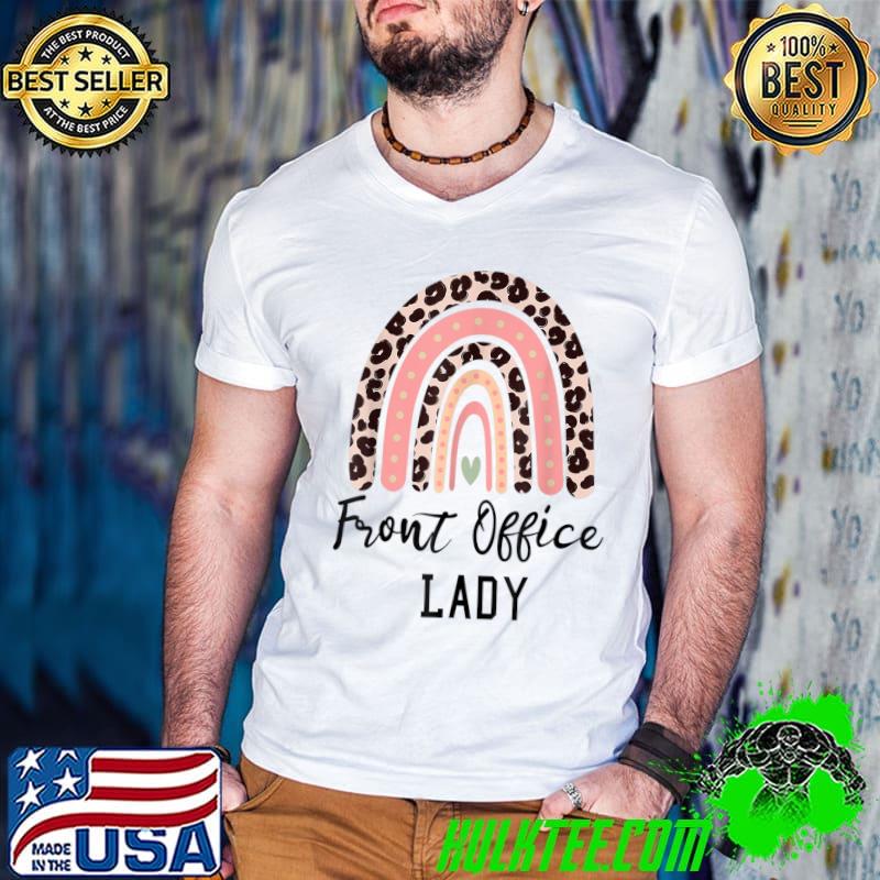 Front office rainbow leopard receptionist secretary back to T-Shirt