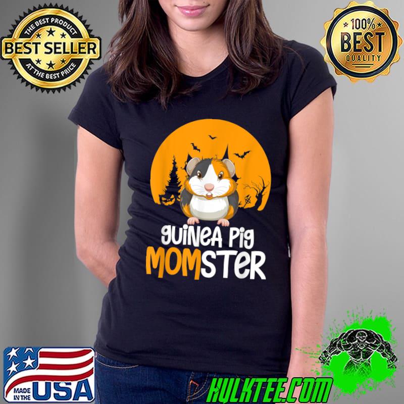 Guinea Pig Momster Moon Halloween T-Shirt Ladies Tee Guinea Pig Momster Moon Halloween T-Shirt Ladies Tee
