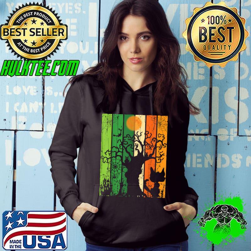 Halloween Spooky Cat Spider Tree Vintage T-Shirt Hoodie Halloween Spooky Cat Spider Tree Vintage T-Shirt Hoodie