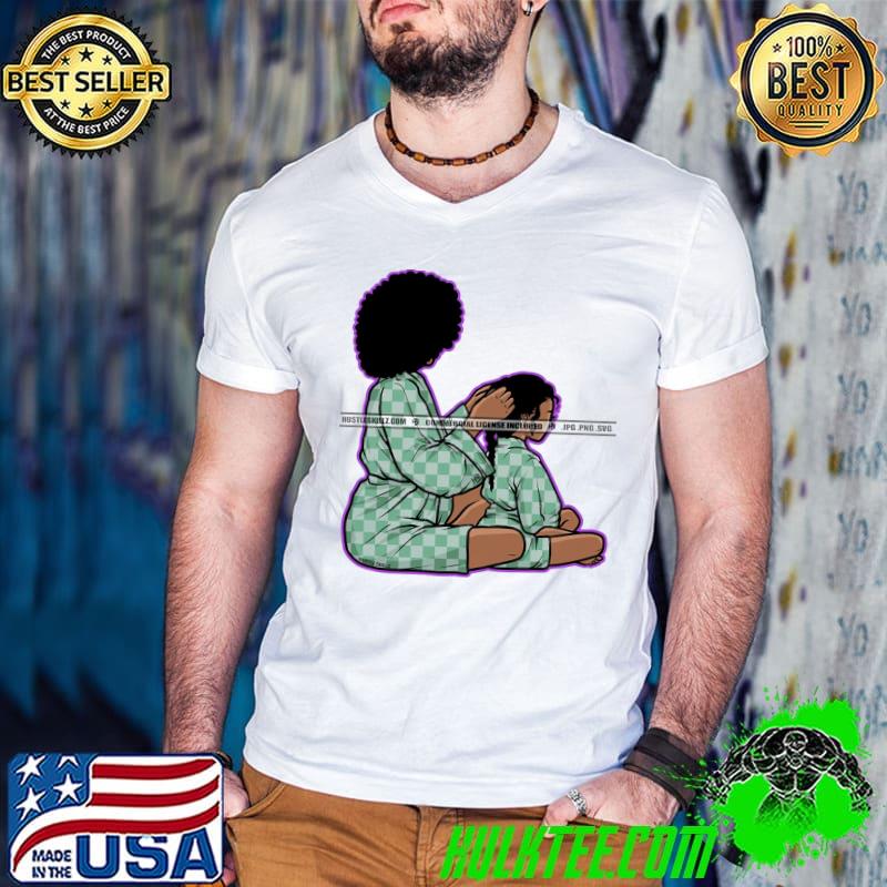 Happy Mothers Day Melanin Mommy Afro Hair Shirt