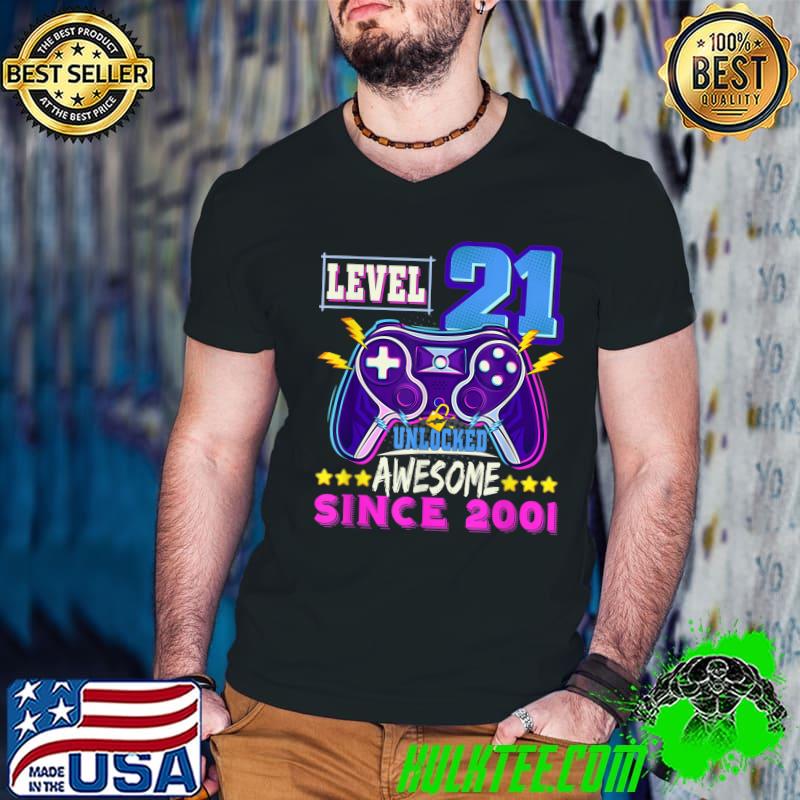 Level 21 Unlocked Awesome Since 2002 Video Game Controller T-Shirt