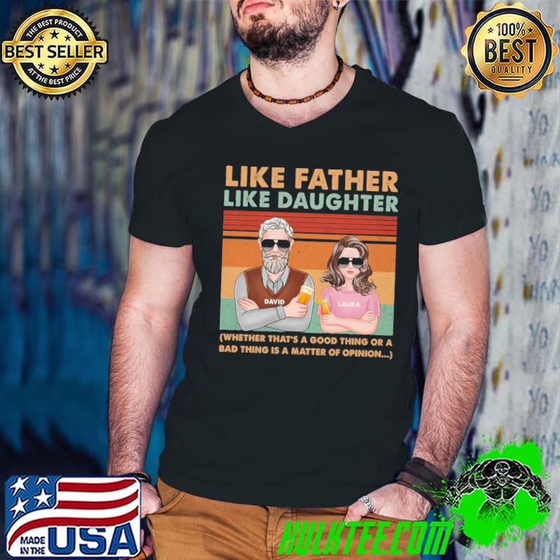 Like father like daughter personalized gifts for dad dad and daughter arms crossed shirt