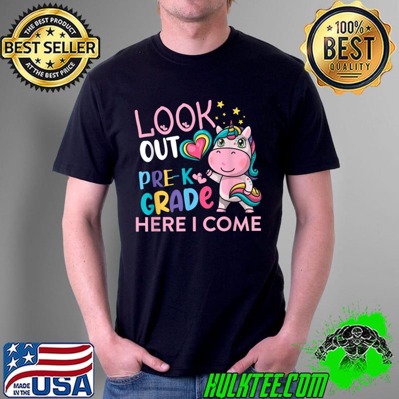 Look Out Pre K Grade Here I Come Dabbing Unicorn T-Shirt