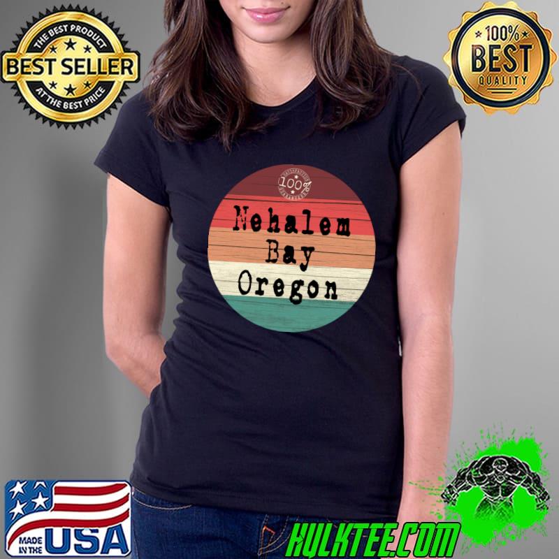 Nehalem Bay Oregon Vintage Sunset T-Shirt Ladies Tee Nehalem Bay Oregon Vintage Sunset T-Shirt Ladies Tee