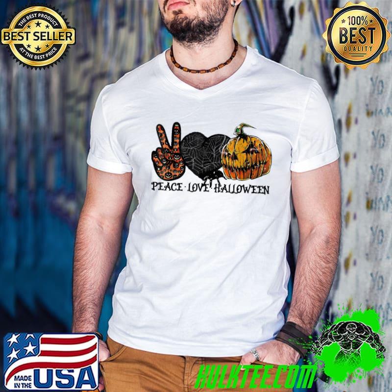 Peace love halloween halloween shirt