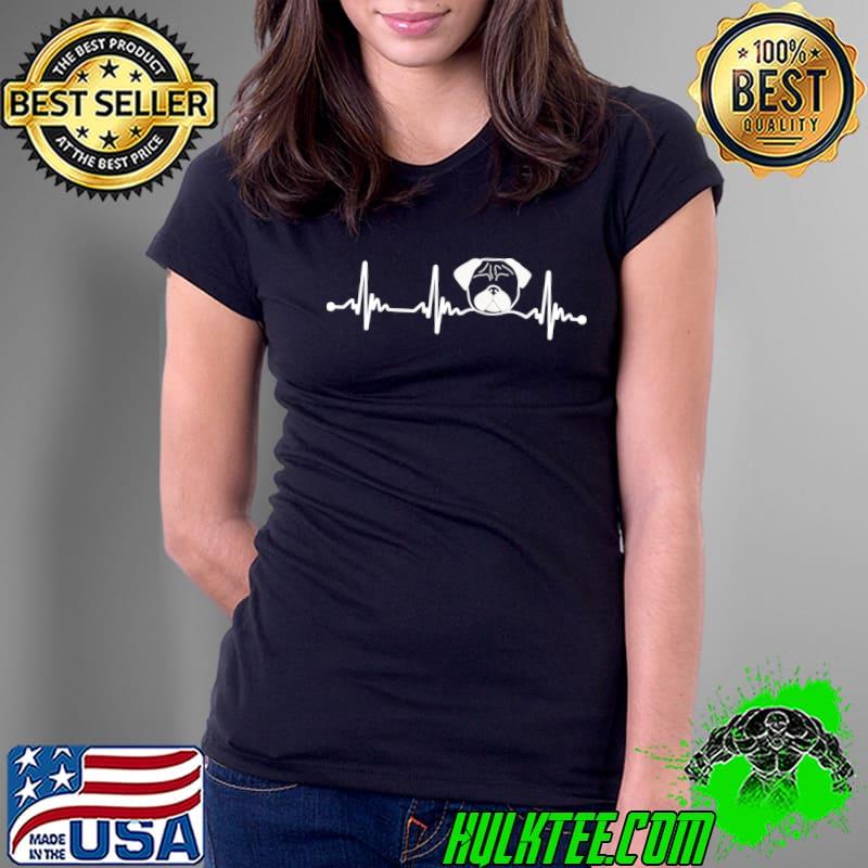 Pug Puppy Heartbeat T-Shirt Ladies Tee Pug Puppy Heartbeat T-Shirt Ladies Tee