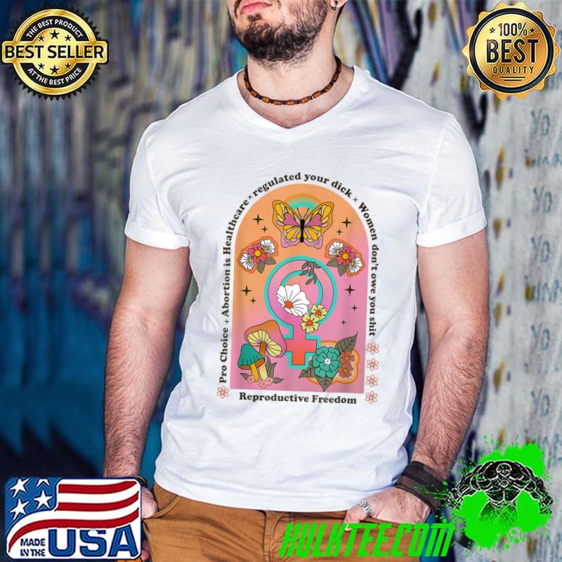 Regulate Your Dick Pro Choice Feminist Women's Rights Mushroom Butterflies T-Shirt Guys V Neck Regulate Your Dick Pro Choice Feminist Women's Rights Mushroom Butterflies T-Shirt Guys V Neck