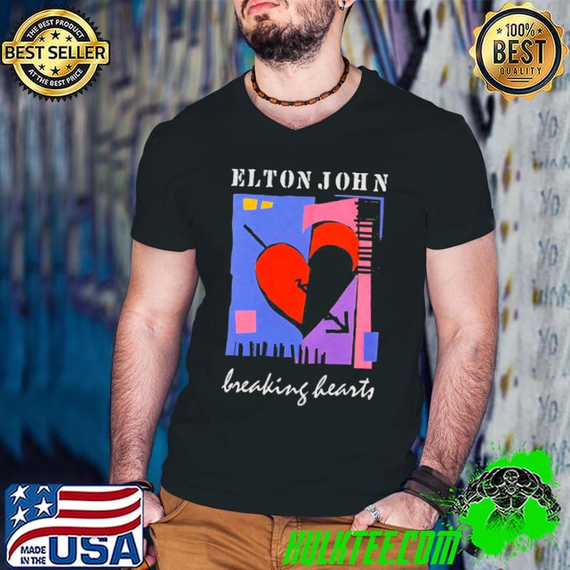 Retro breaking hearts elton john shirt