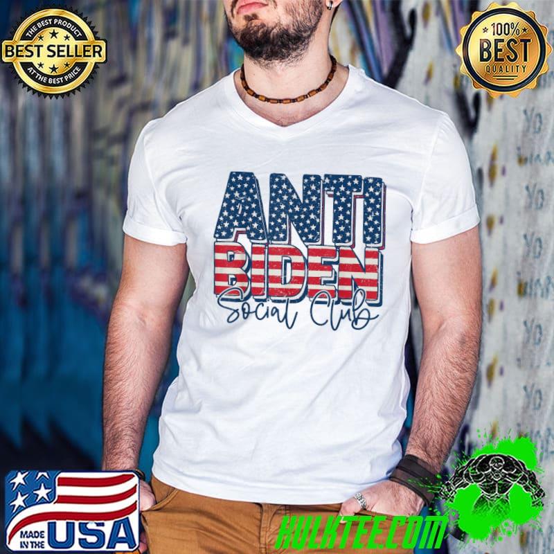 Retro us flag antI Biden social club conservative patriotic shirt