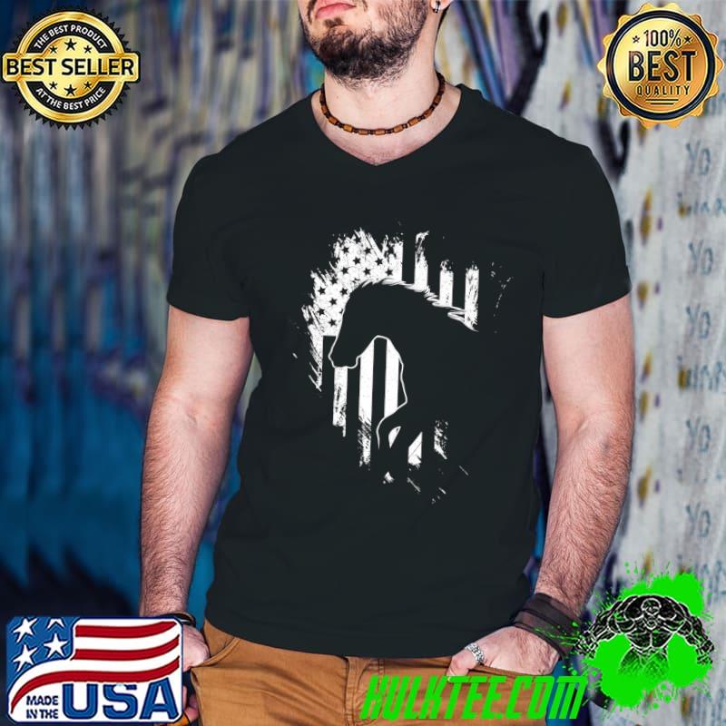 Rider horses girl usa flag T-Shirt