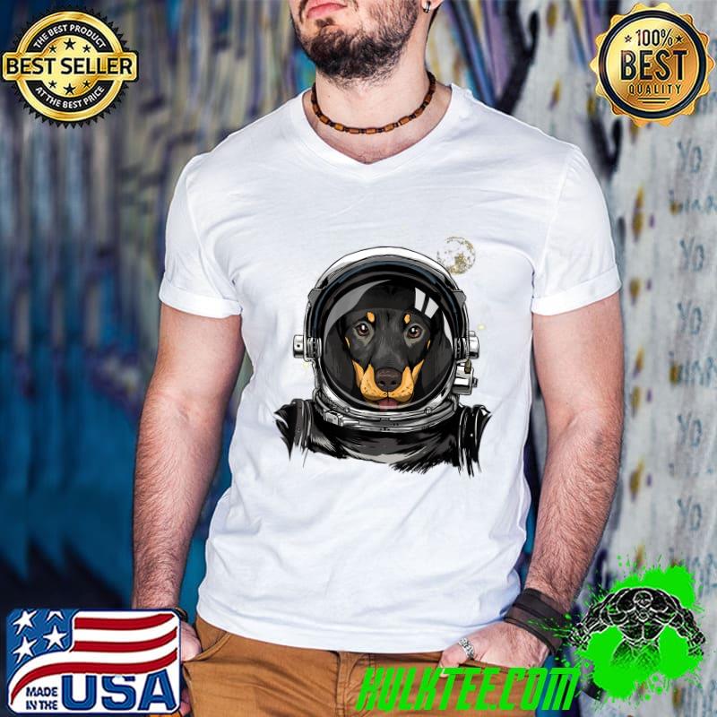 Space Astronaut Dachshund Weiner Sausage Dog Astronomy T-Shirt