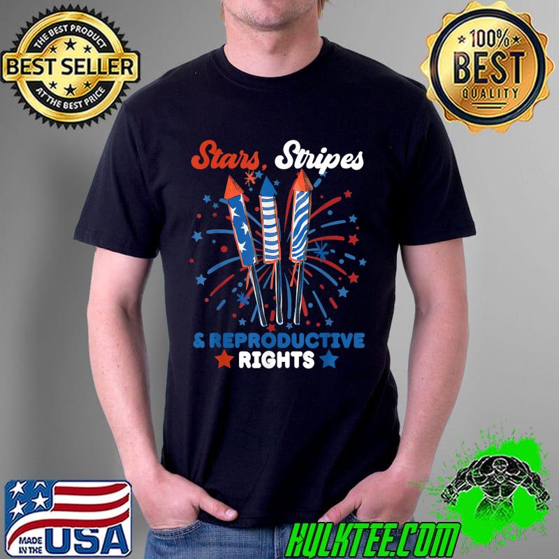 Stars Stripes Reproductive Rights Feminist Feminism Fireworks T-Shirt