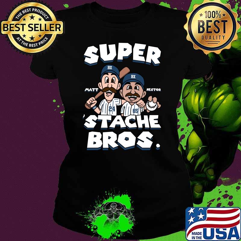 Super Stache Bros matt mestor T-Shirt Ladies tee Super Stache Bros matt mestor T-Shirt Ladies tee