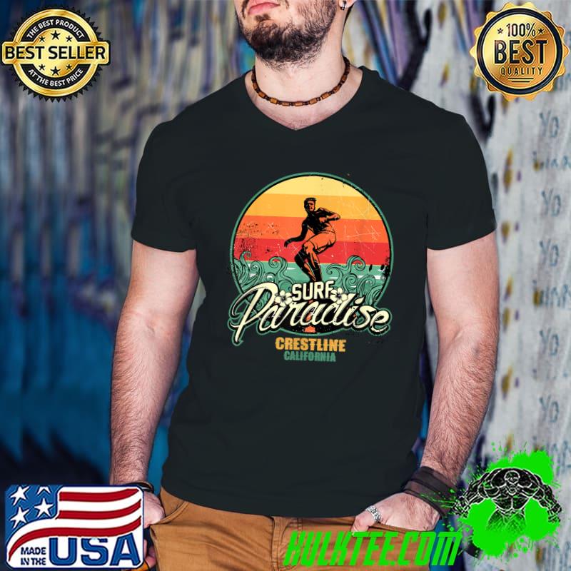 Surf Paradise Crestline California Vintage Sunset T-Shirt