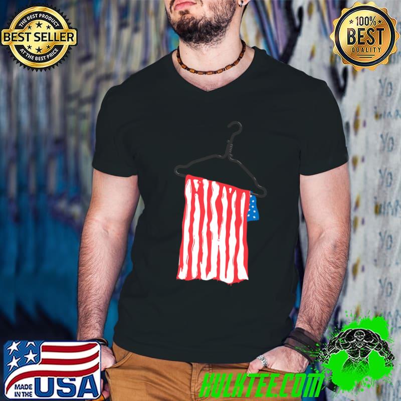 The US flag hangs on a metal hanger women's rights T-Shirt