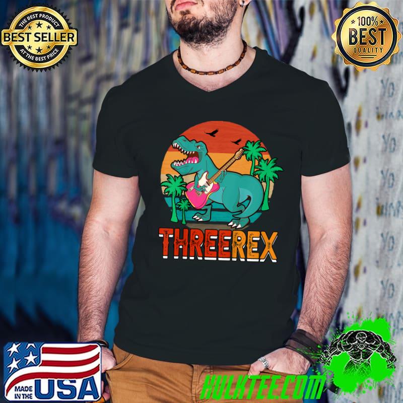 Threerex birthday dinosaur vintage T-Shirt