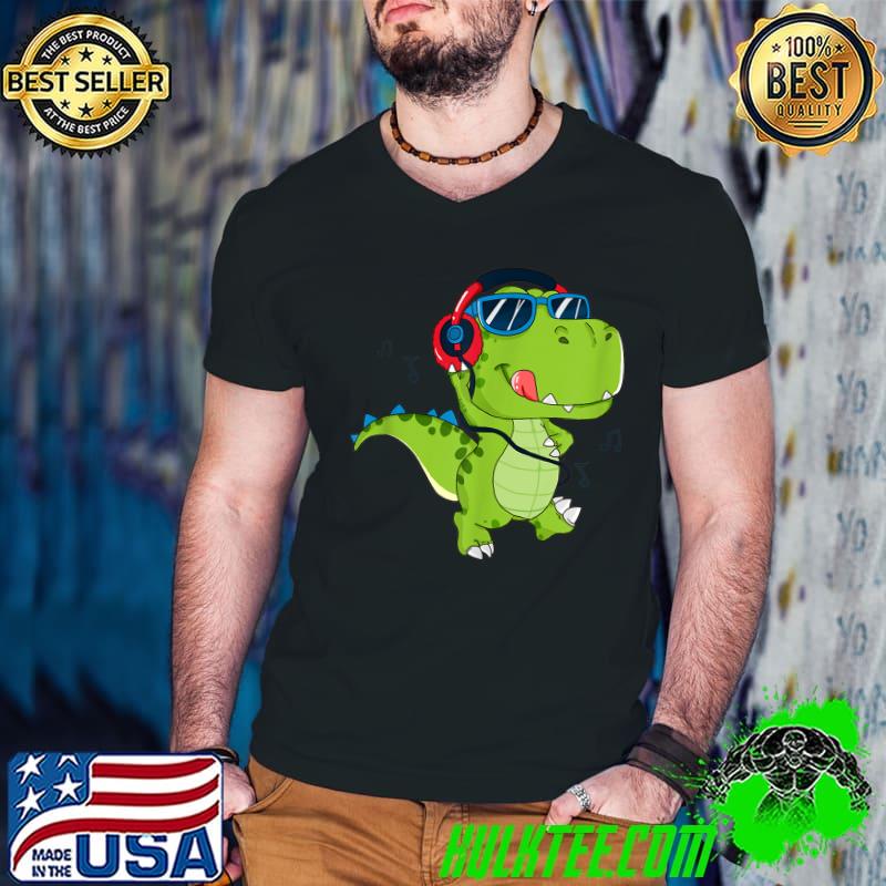 Tyrannosaurus Rex Dinosaur Headphones T-Shirt