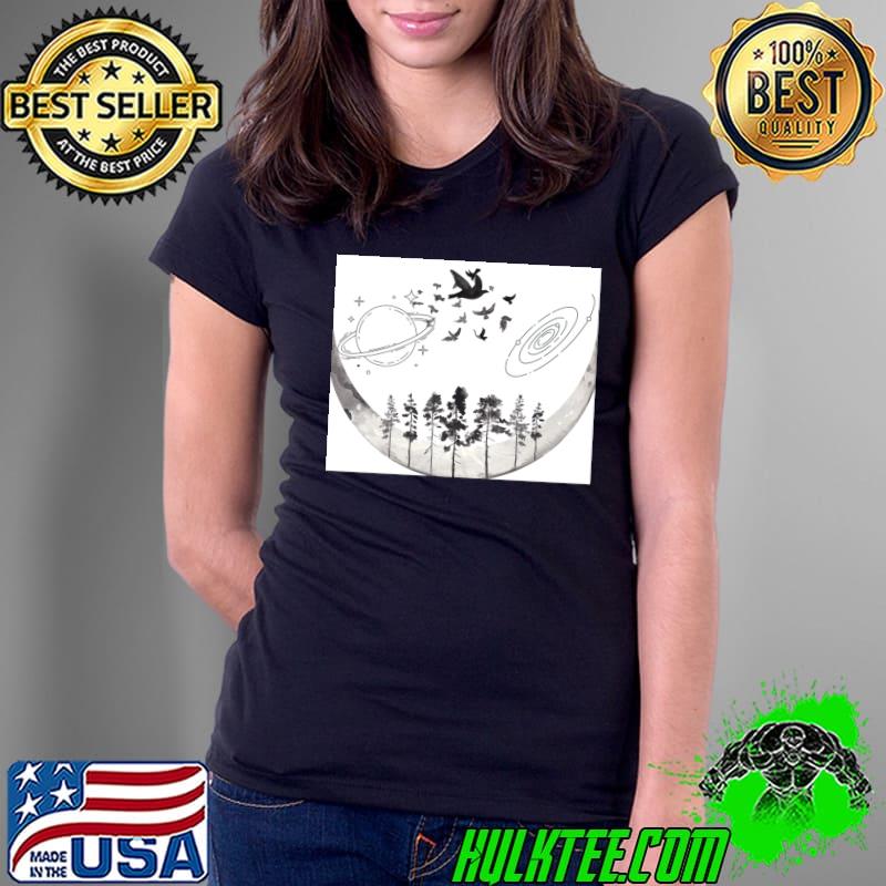 Universe Doves Spaces T-Shirt Ladies Tee Universe Doves Spaces T-Shirt Ladies Tee