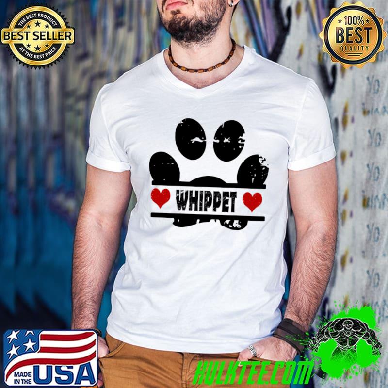 Whippet dog paw print T-Shirt