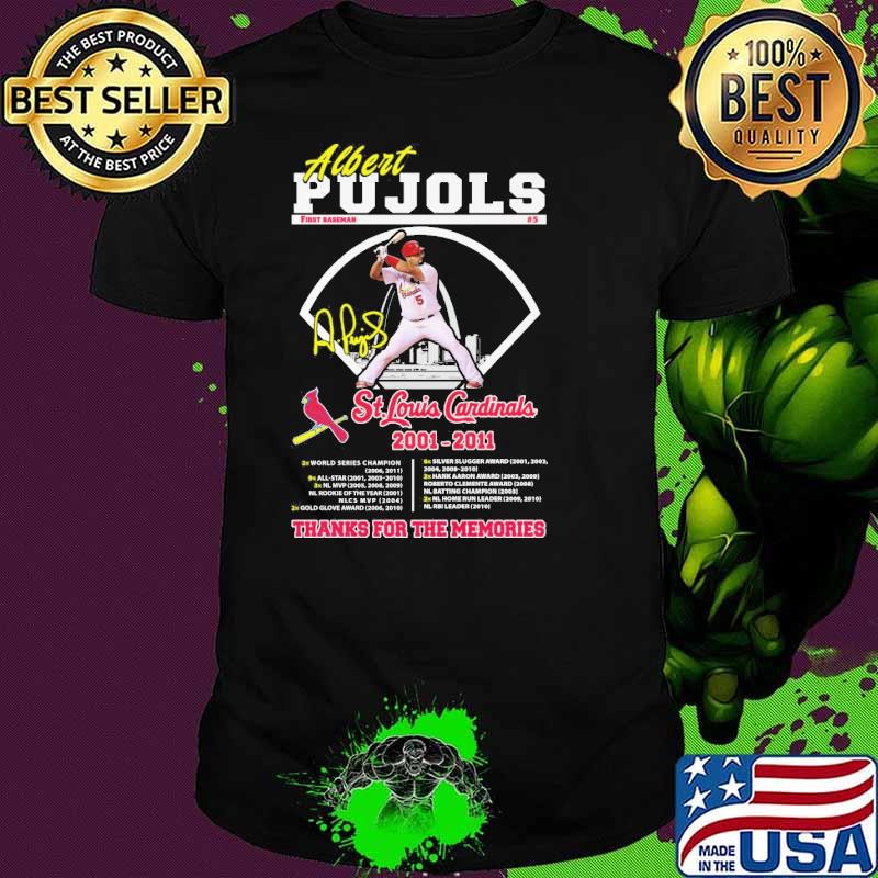 Albert pujols St Louis Cardinals thanks for memories signature shirt Albert pujols St Louis Cardinals thanks for memories signature shirt