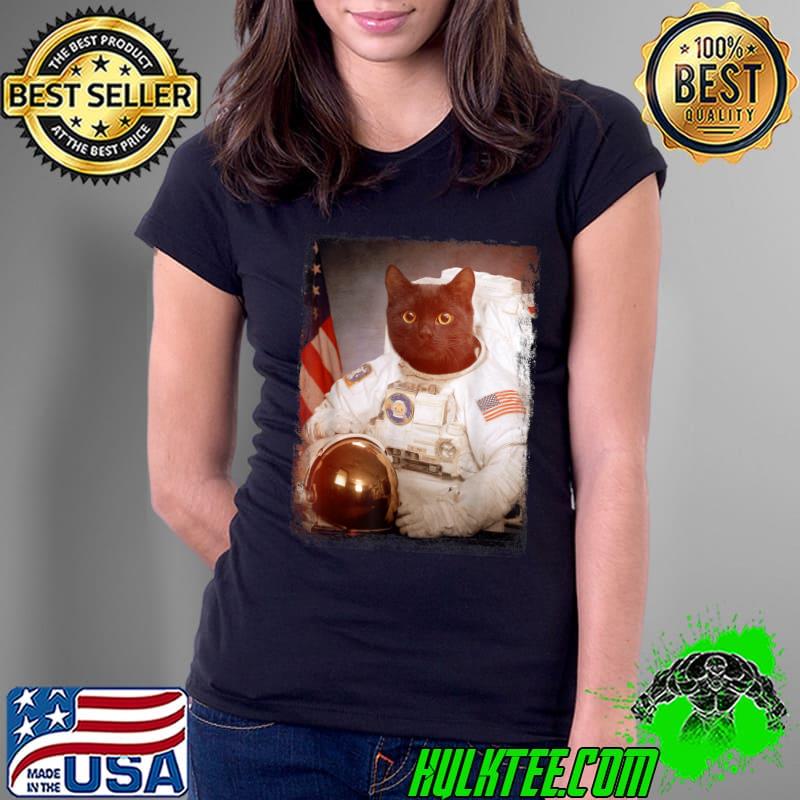 Cat Astronaut Moon Space Mission Animal Astronaut T-Shirt Ladies Tee Cat Astronaut Moon Space Mission Animal Astronaut T-Shirt Ladies Tee