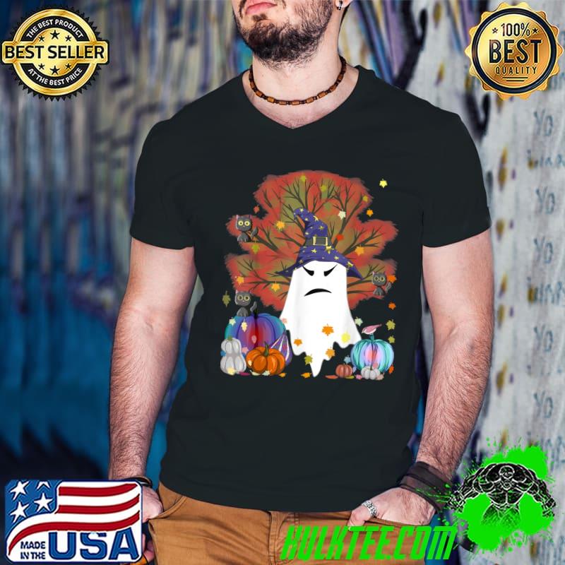 Evil Witch Ghost Cats & Halloween Pumpkin Fall Thanksgiving T-Shirt Evil Witch Ghost Cats & Halloween Pumpkin Fall Thanksgiving T-Shirt