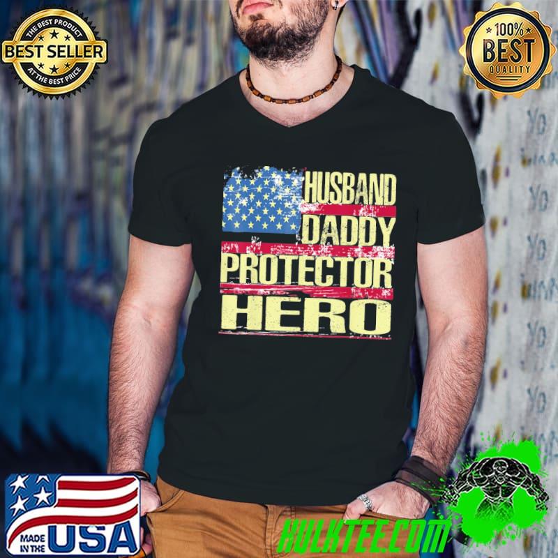 Fathers day gifts for husband mens husband daddy protector hero father's day gift classic shirt