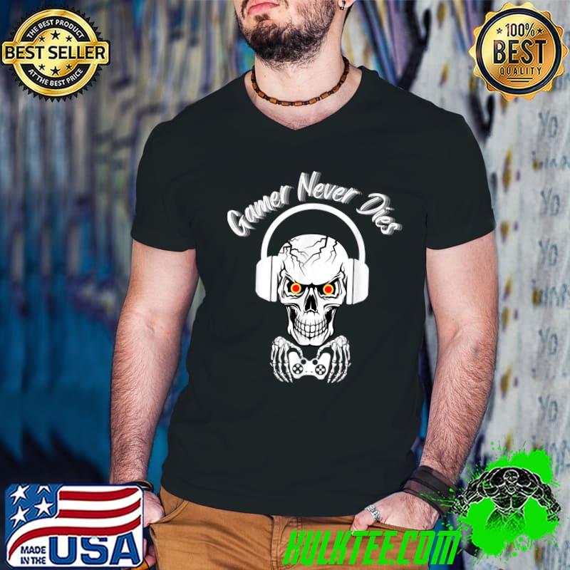 Gamer Never Dies Skull Halloween Costume T-Shirt
