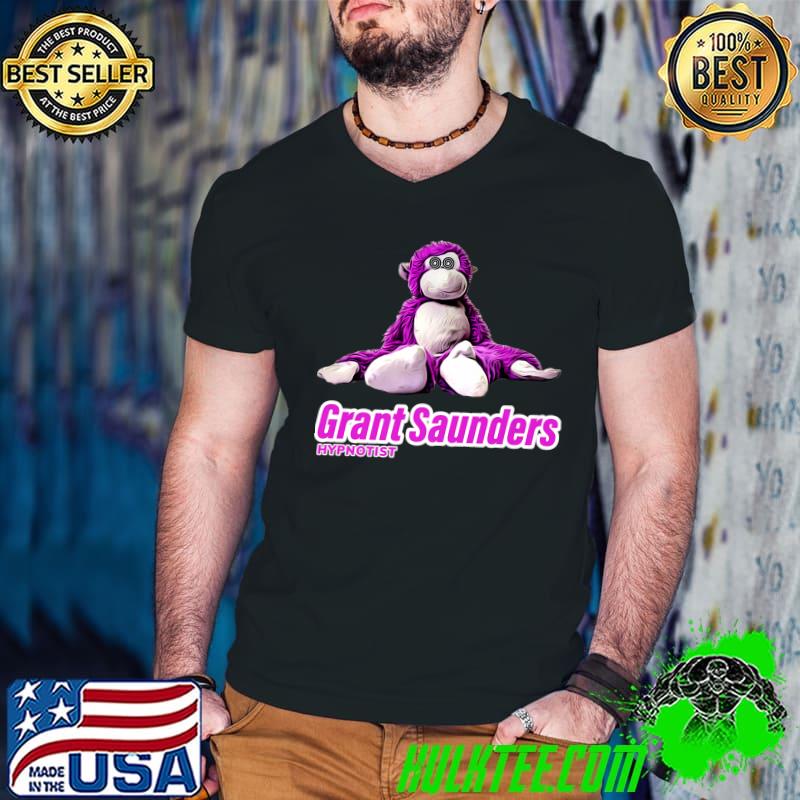 Grant Saunders Hypnotist Toy Monkey Purple T-Shirt