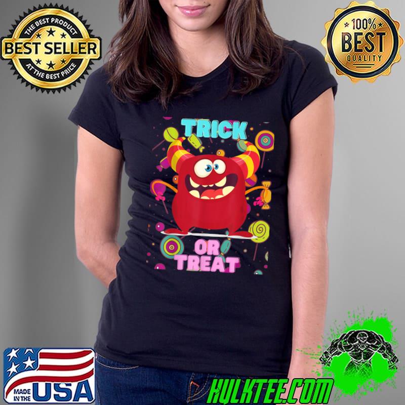 Halloween Crazy Candy Monster Trick Or Treat Candy Rain T-Shirt Ladies Tee Halloween Crazy Candy Monster Trick Or Treat Candy Rain T-Shirt Ladies Tee