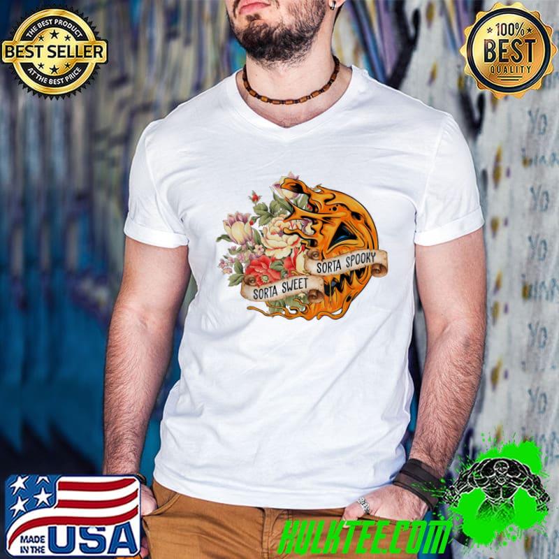 Halloween fall pumpkin flower sorta sweet sorta spooky clasisc shirt