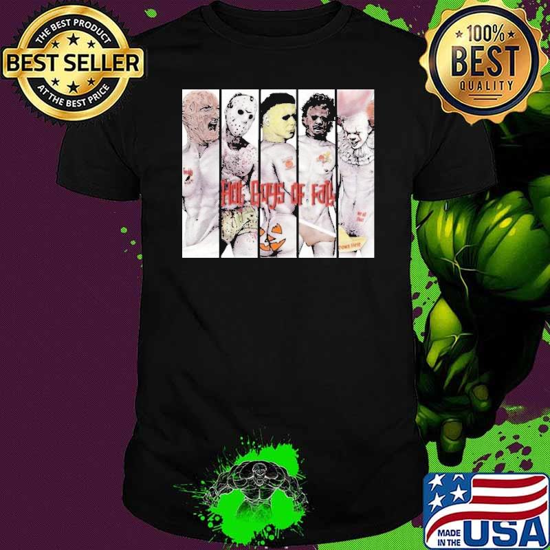 Halloween horror movie hot gays of fall Pennywise Michael Myers shirt