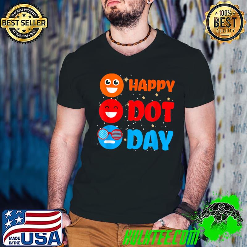 Happy Dot Day Pattern Art Smile September National Sunglass Usa Flag T-Shirt